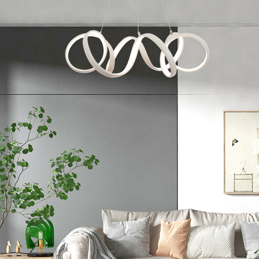 Modern LED Curved Wave Aluminum Light For Indoor Use White Color 3000K 