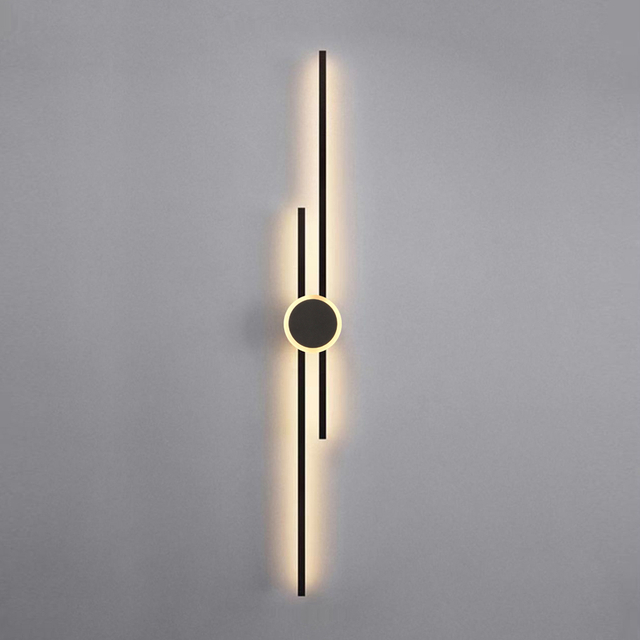 Modern LED Aluminum Double Straight Lines Wall Light 3000K 