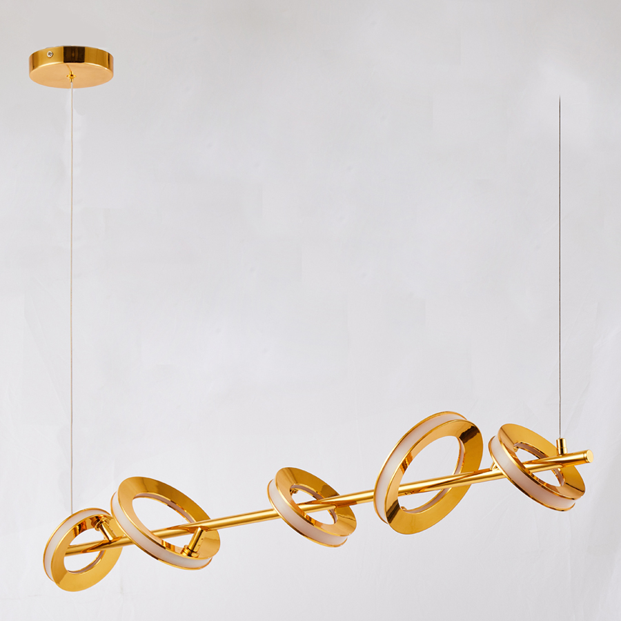 Stylish Horizotal Circular Metal LED Pendant Light for Contemporary Spaces