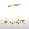 Elegant Large Gold Horizontal LED Pendant Light with Adjustable Acrylic Tubes