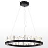 Elegant Magnetic Crystal Rod Pendant Light Black Color Indoor Decorative Fixture Perfect For Home Decor 