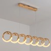  Acrylic Ring Horizontal Pendant Lamp Seven Heads Indoor Decorative Chandelier