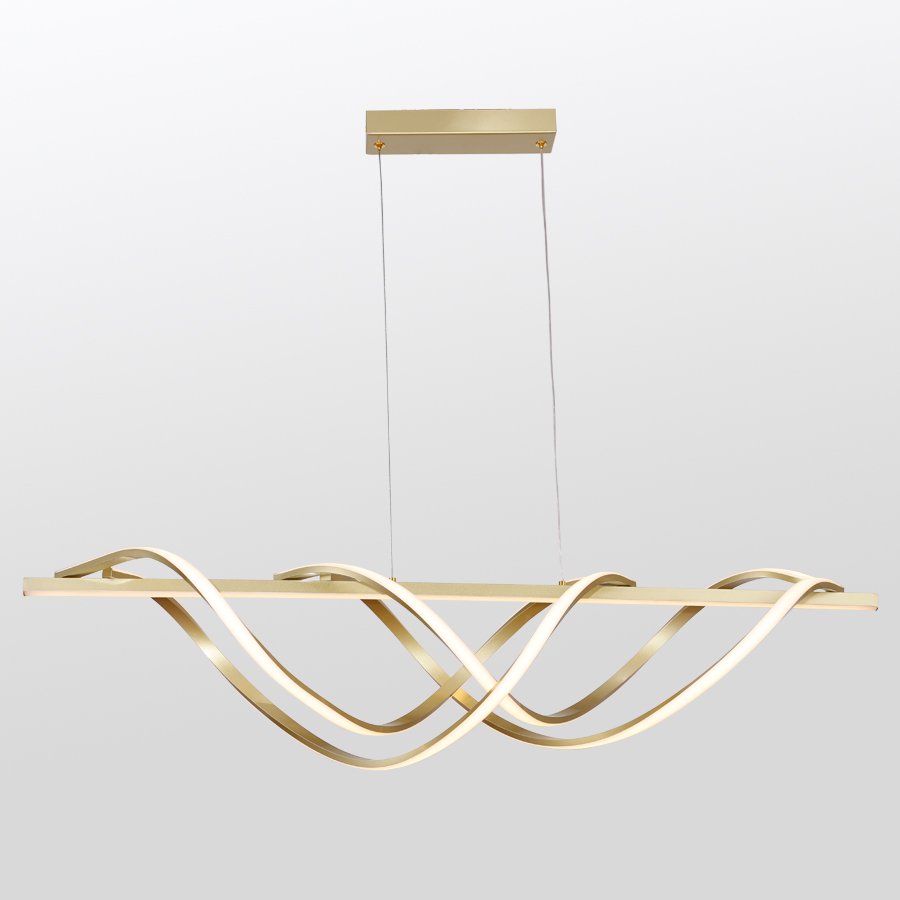 Wave-Shaped Curve Design Aluminum Pendant Lamp For Modern Inddor Use