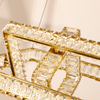 Square Crystal LED Chandelier Luxurious Indoor Illumination Pendant Light 3000K/4000K/6000K