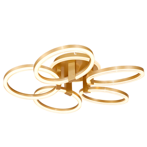 Five Circles Flower Shaped Transparent Acrylic Rings Ceiling Light For Indoor Decor