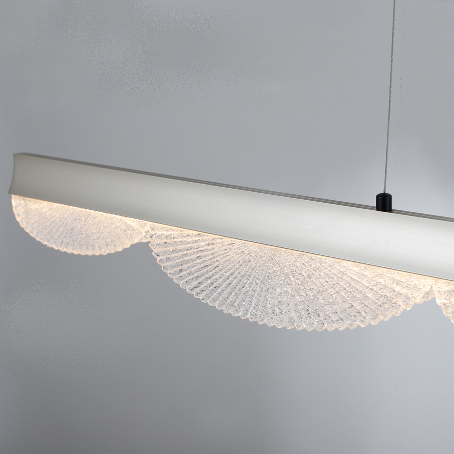 Modern LED Chandelier In Acrylic 3 Color Temperature Settings Horizontal Lighting