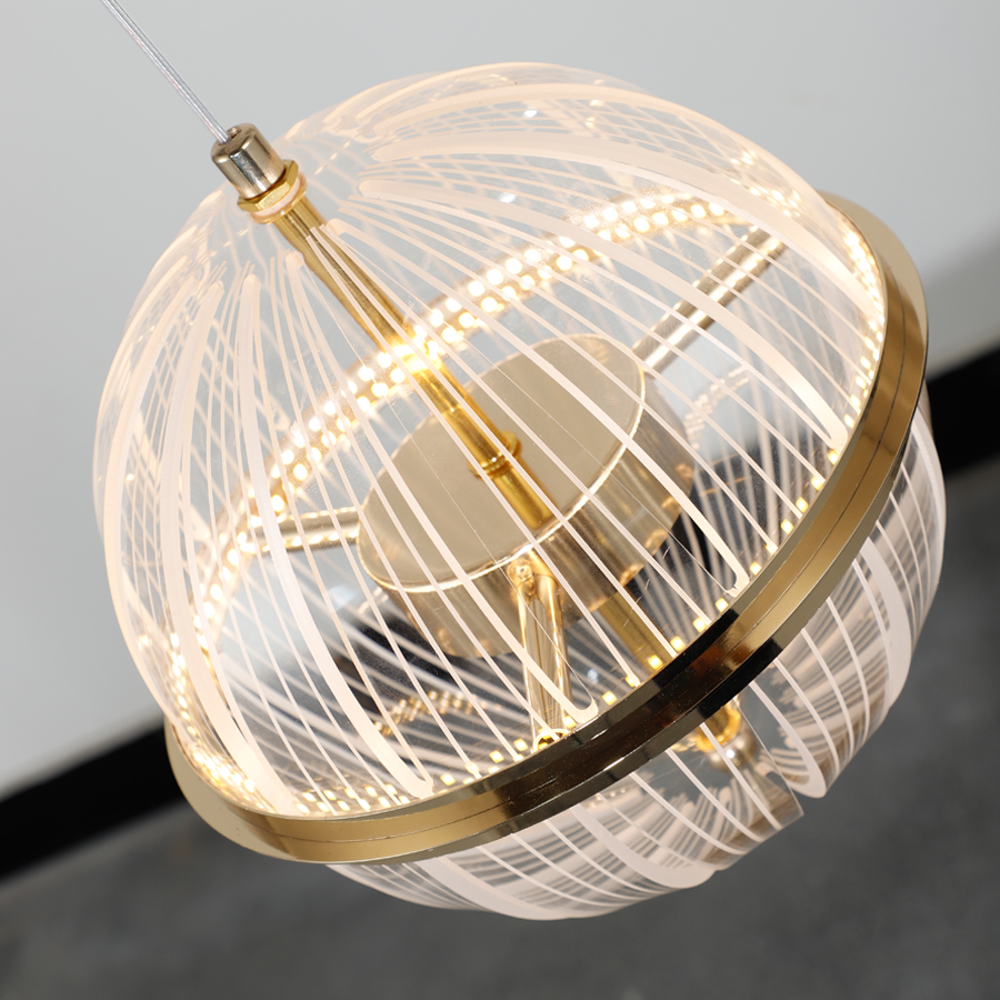 Modern Artistic Design Acrylic Ball LED Pendant Light For Indoor Decor