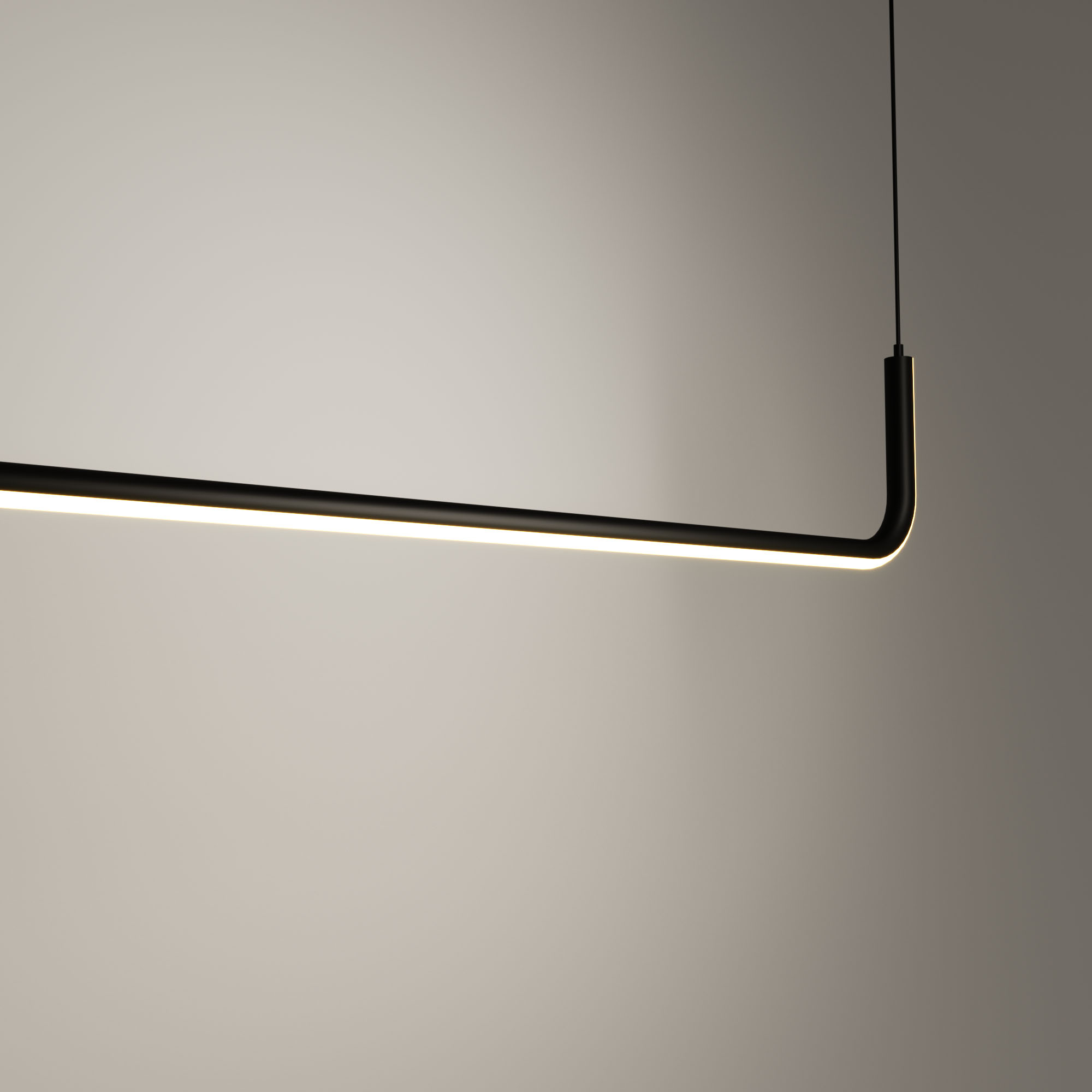 LED Single Linear Dinning Room Pendant Lamp Black Color MT-LD2209-1BK