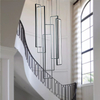 LED Aluminum Pendant Light Big Stair Chandelier Black Color