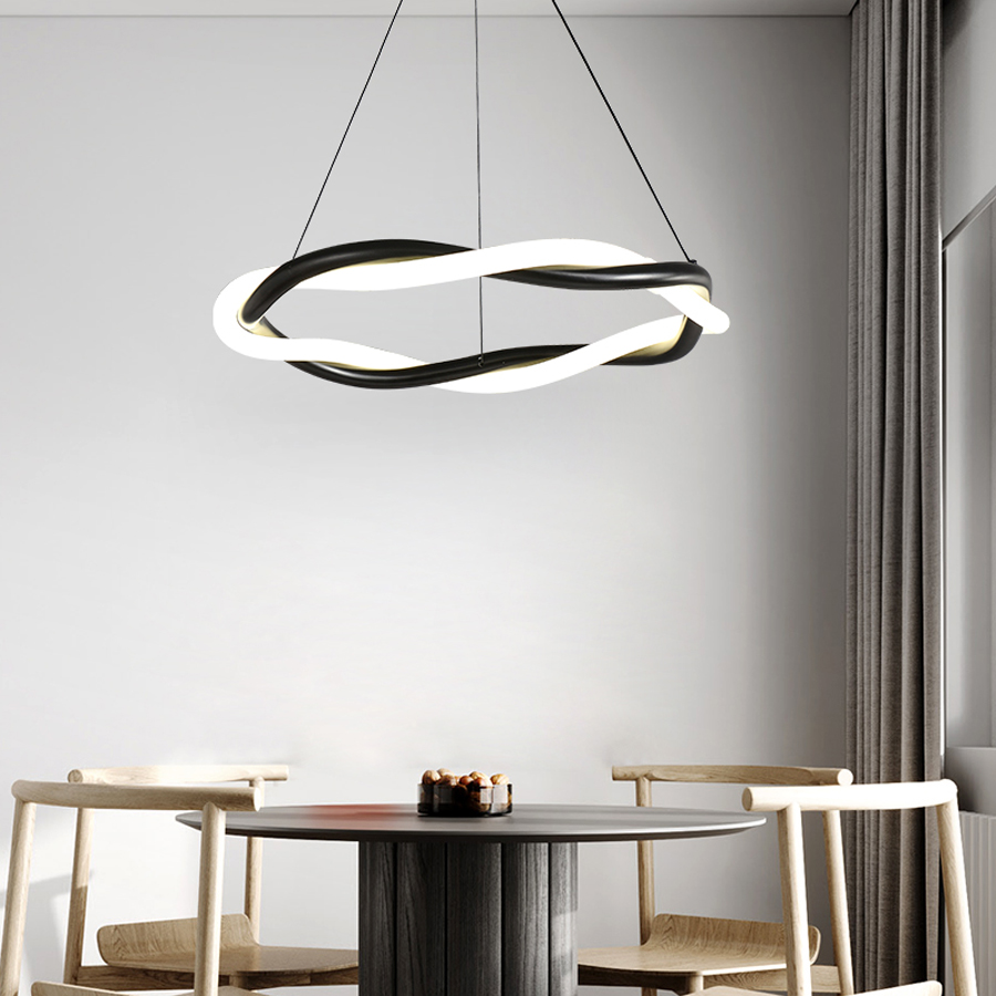 Modern LED Metal Silicone Twist Braided Pendant Light For Indoor Decor
