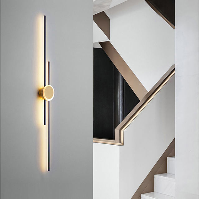Modern LED Aluminum Double Straight Lines Wall Light 3000K 
