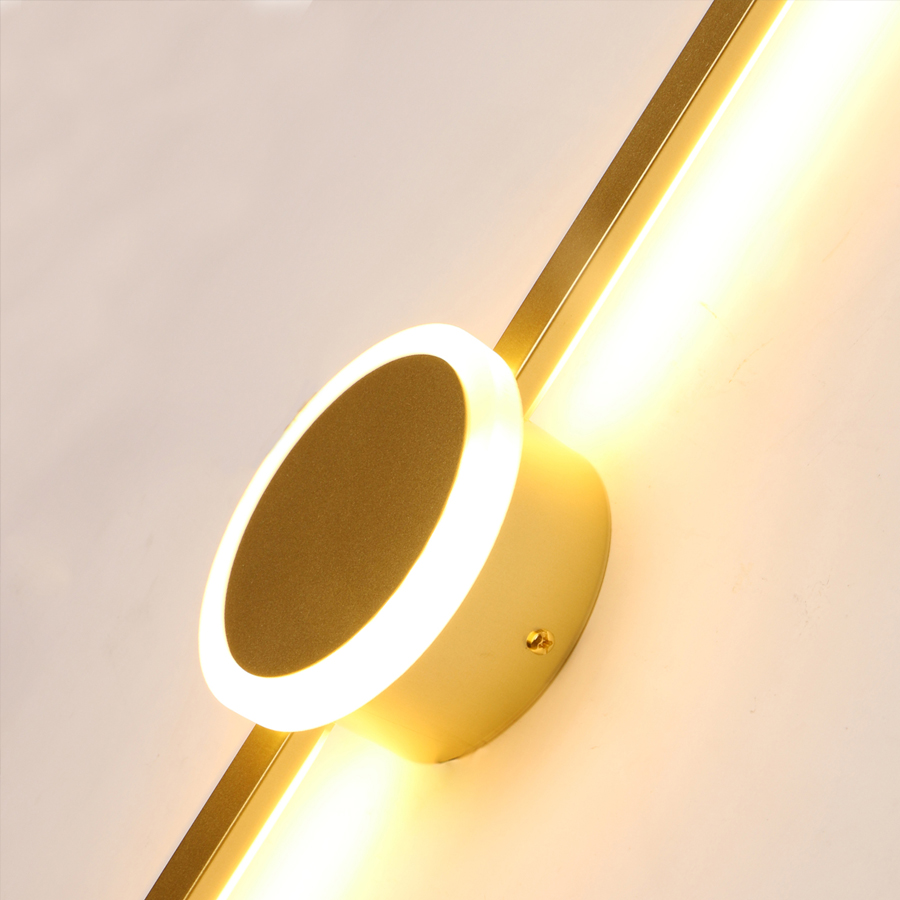 Modern LED Aluminum Straight Line Wall Light 3000K Gold Color