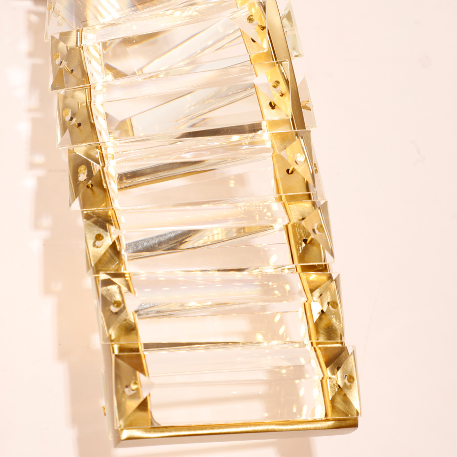 Spirally Curved Crystal Glass Wall Light Fixture For Interior Wall Lighting