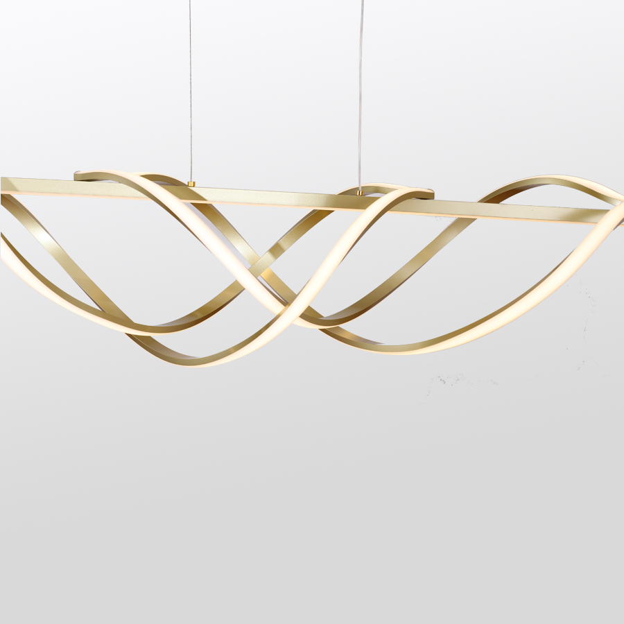 Wave-Shaped Curve Design Aluminum Pendant Lamp For Modern Inddor Use