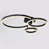 Modern Three Rings Black Aluminum Ceiling Lighting With Transparent Acrylic