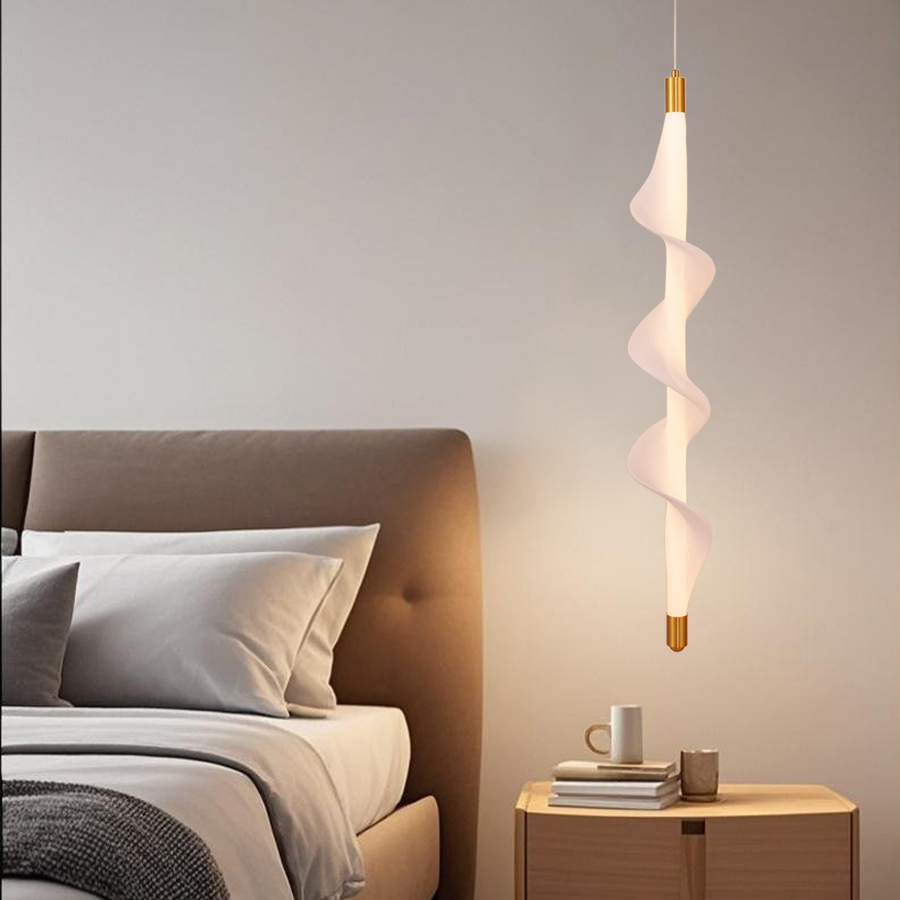 Spiral Mesh Fabric Silicone LED Small Hanging Pendant Light