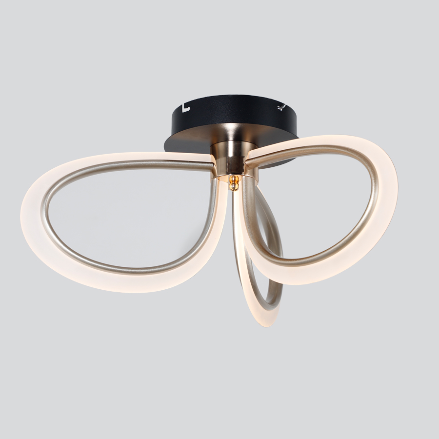 Contemporary Acrylic Ceiling Light with Floral Design 3 Heads 3000K