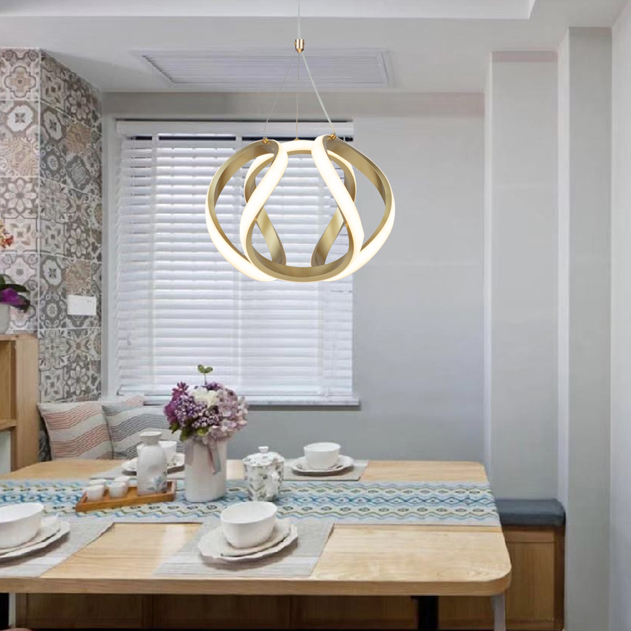 Modern Aluminium Curved Led Chandelier Luminaire