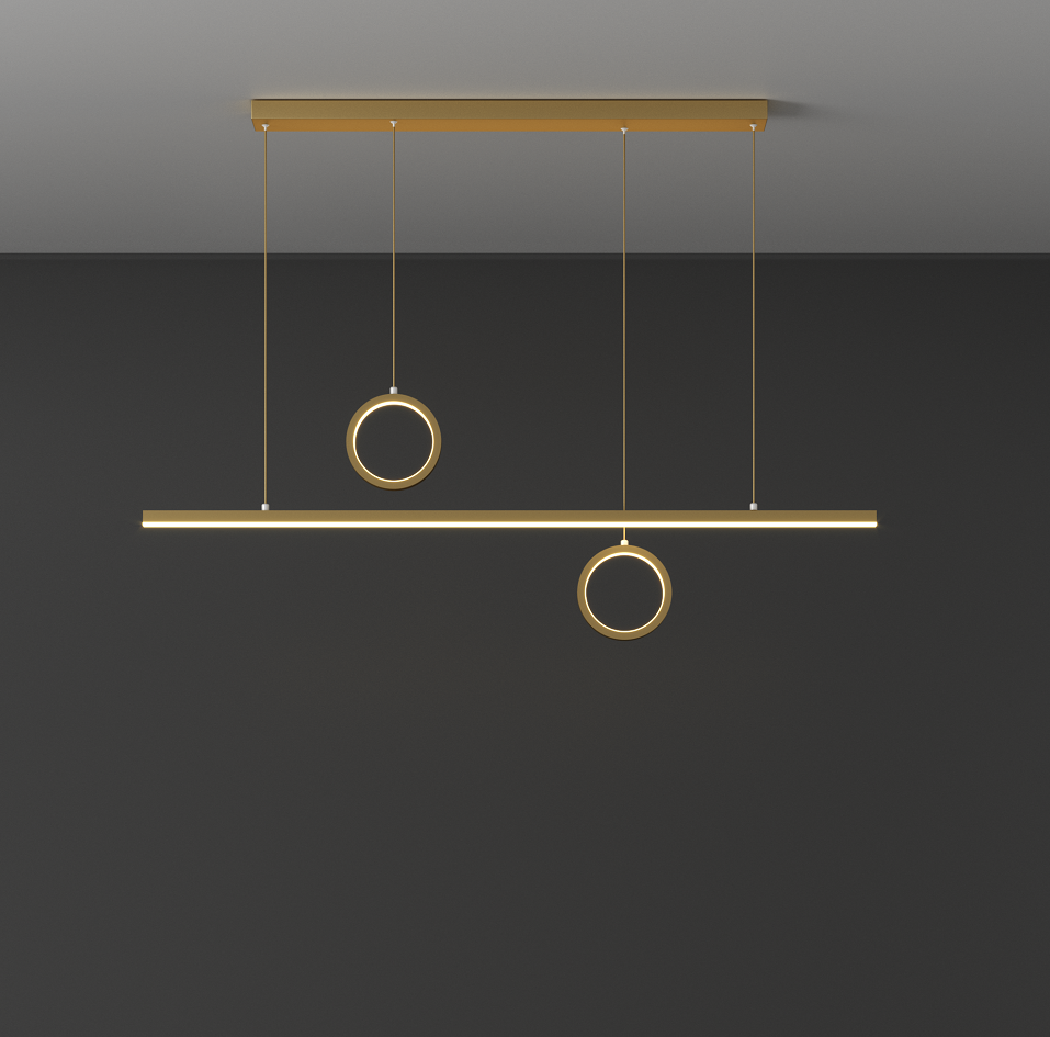 LED Aluminum Dinning Room Chandelier Gold Color MT-LD1139-GD