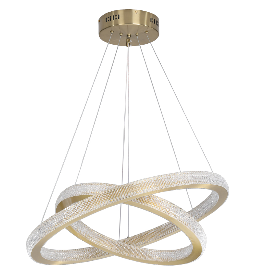LED Aluminum Acrylic Circle Round Ring Pendant Light Tow Tiers Bright From Two Sizes