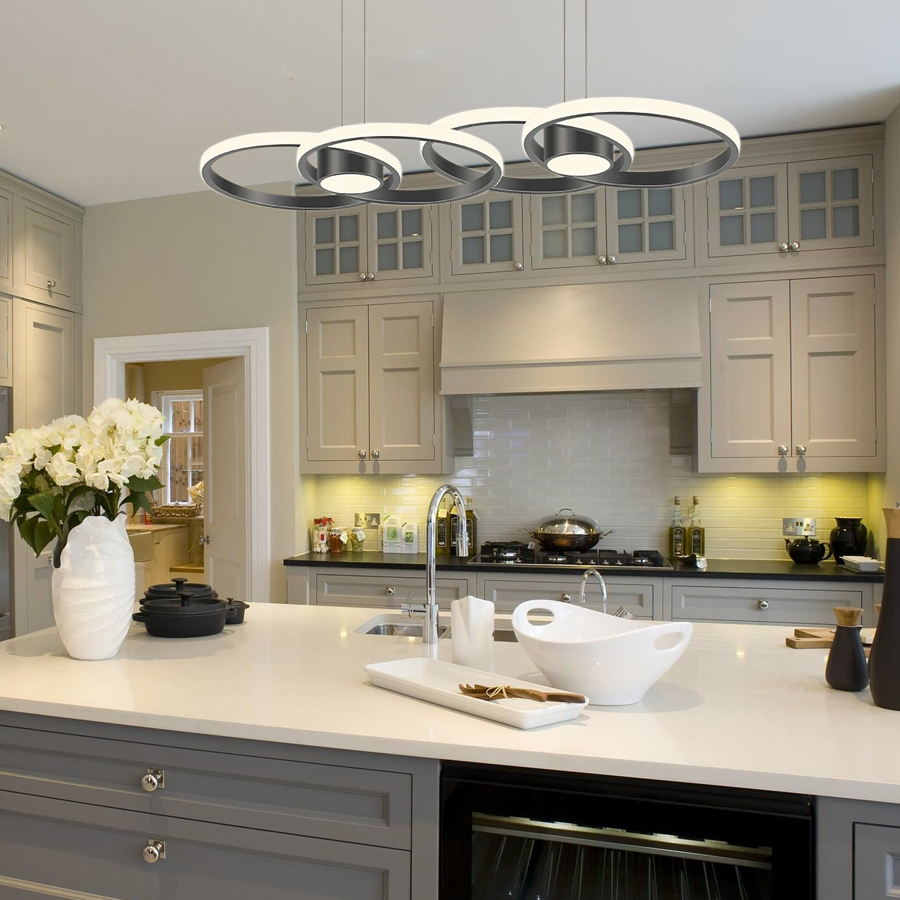 MT-14LD29-BK LED Aluminium Silicone Pendant Light Black Color