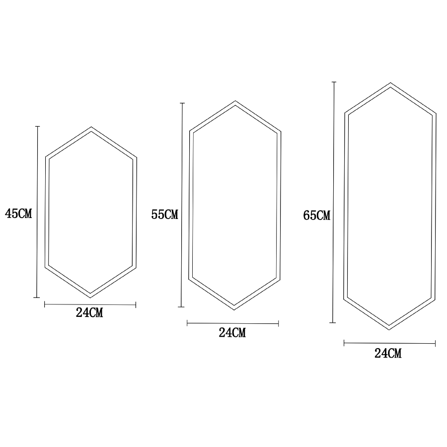 Hexagon Polygonal LED Aluminum Pendant Light Three Sets In One