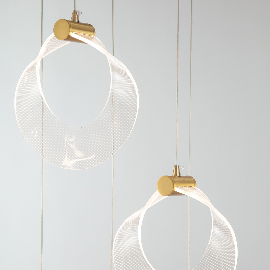 Creative LED Acrylic High Brightness Pendant Light 5 Heads staircase chandelier For Home Dec