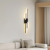 Modern Artistic LED Linear Straight Line Aluminum Acrylic Wall light Double Light Black Color
