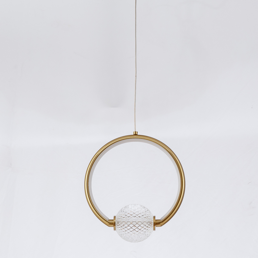 Modern Metal and Crystal Mini Pendant Light for Bedroom