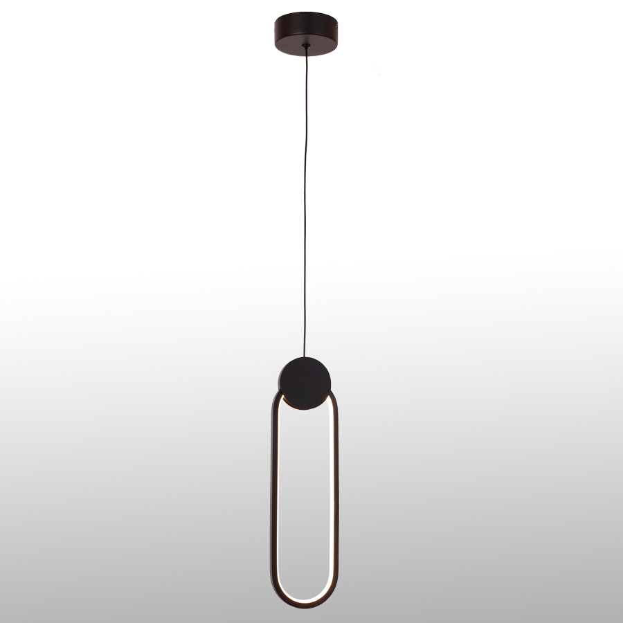 Modern Aluminum LED Pendant Light Oval Shape Energy-Efficient Hanging Lamp