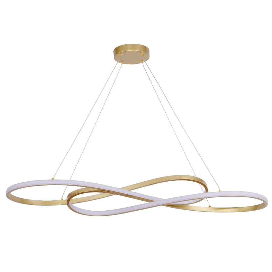 Double Bowknot Design Aluminum Pendant Light Gold Color 