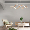 Horizontal Wave-Shaped Curve Design Plated Gold Aluminum Pendant Light