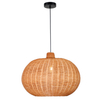 Rustic Countryside Style Handwoven Caged-Shaped Natural Plant Fibers Pendant Light With E27 Socket Fixture