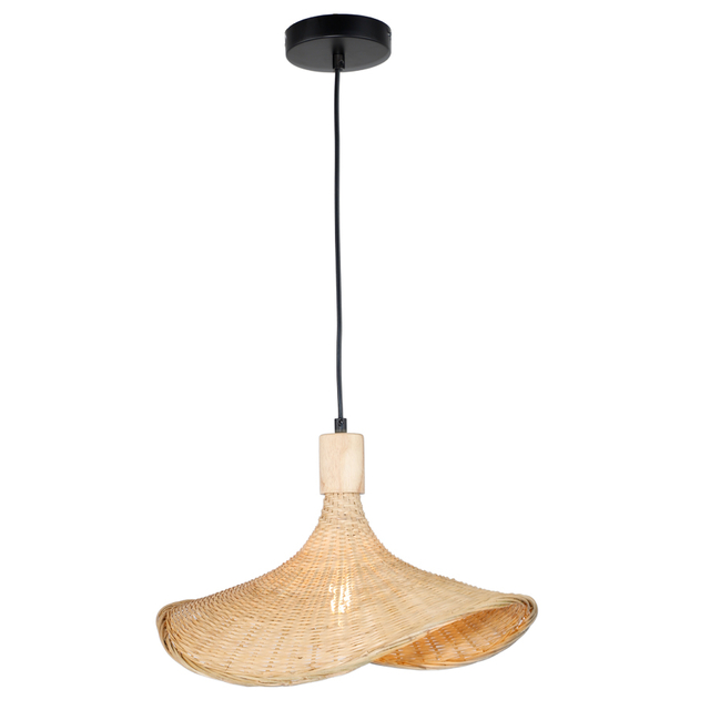 Natural Handcrafted Bamboo Woven Pendant Light Fixture Stylish Woven Chandelier 