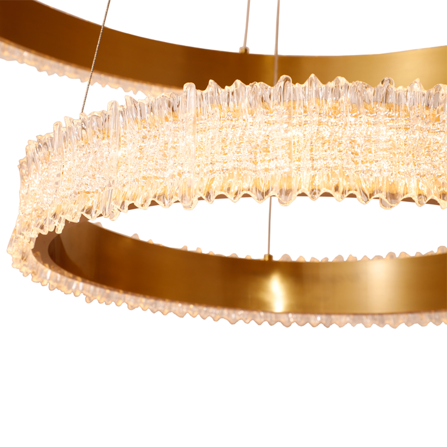 LED Circular Transparent Acrylic Chandelier Two Tiers For Living Room Decor