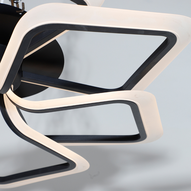 Artistic Design Square Combination LED Ceiling Lamp Six Heads Black Color 3000K