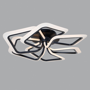 Artistic Design Square Combination LED Ceiling Lamp Six Heads Black Color 3000K