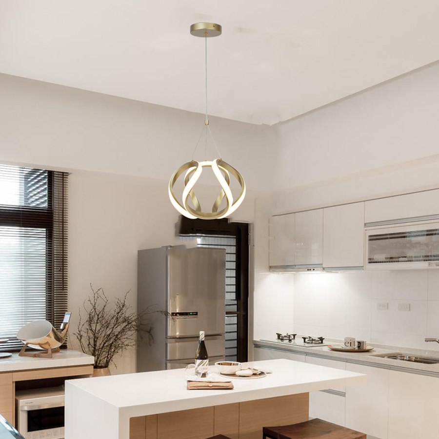 Modern Aluminium Curved Led Chandelier Luminaire