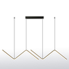 LED Double Linear Wave Aluminum Dinning Room Pendant Lamp Black Color MT-LD267-BK