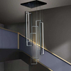 LED Aluminum Pendant Light Big Stair Chandelier Black Color