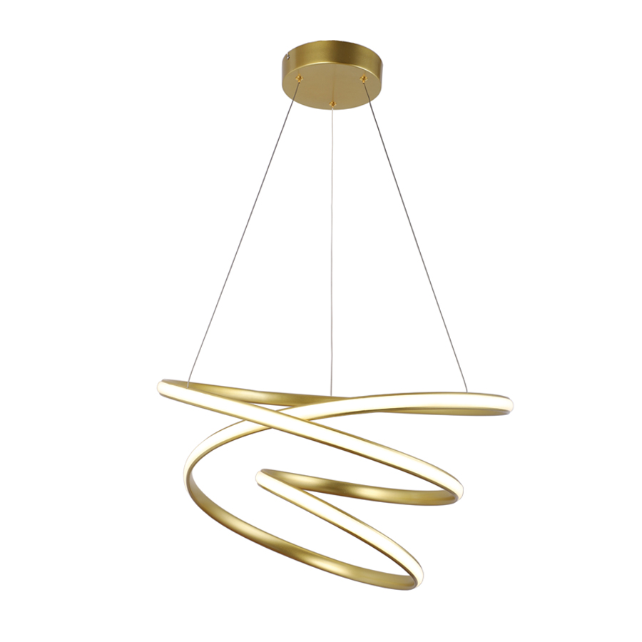LED Luminaire Spiral Aluminum Pendant Light Gold Color MT-LD3031-GD