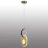 Modern LED Aluminum Rings Pendant Light Bedside Pendant Lamp Bronze Color Oval Finished 3000K