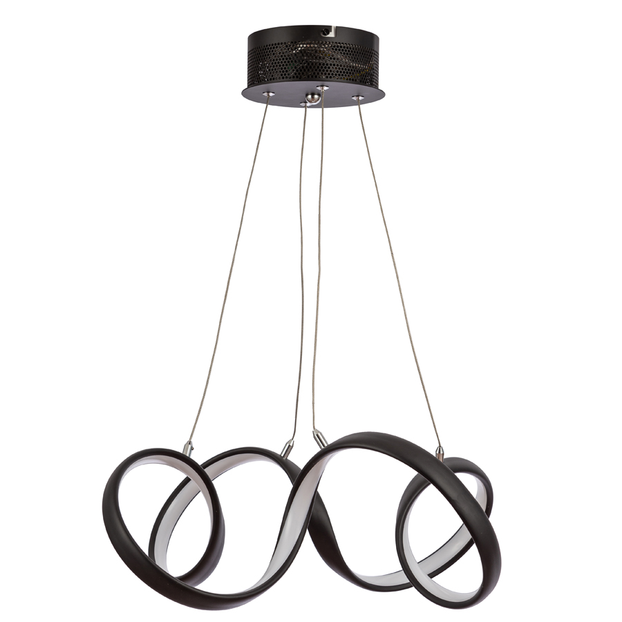 Modern LED Curved Wave Aluminum Light For Indoor Use Black Color 3000K